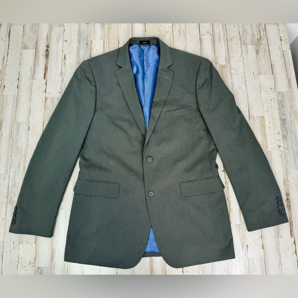 JF J Ferrar Suit Jacket Mens 42L Gray Modern Fit Blazer Two Button